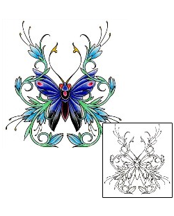 Butterfly Tattoo Plant Life tattoo | DFF-00750