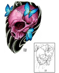 Featured Artist - Damien Friesz Tattoo Butterfly Skull Tattoo