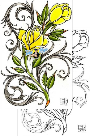 Decorative Tattoo plant-life-flowers-tattoos-damien-friesz-dff-01055