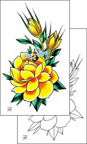 Flower Tattoo plant-life-flowers-tattoos-damien-friesz-dff-01101