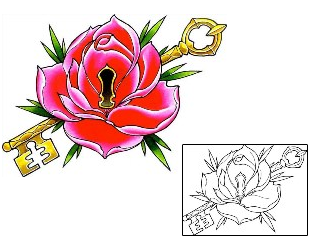 Lock & Key Tattoo Plant Life tattoo | DFF-01163