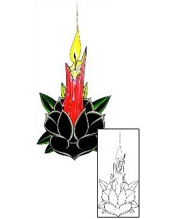 Candle Tattoo Plant Life tattoo | DFF-01177