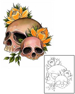 Skull Tattoo Plant Life tattoo | DFF-01610
