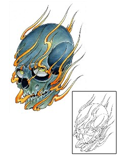 Fire – Flames Tattoo Roberto Skull Tattoo