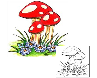 Mushroom Tattoo Miscellaneous tattoo | DHF-00294