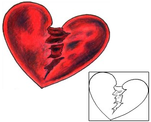Picture of Split Heart Tattoo