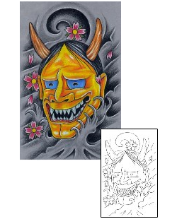 Mask Tattoo Yellow Oni Tattoo