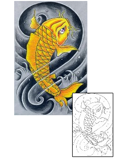 Koi Tattoo Specific Body Parts tattoo | DKF-00006