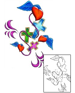 Sacred Heart Tattoo Religious & Spiritual tattoo | DKF-00290