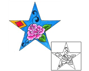 Star Tattoo Plant Life tattoo | DKF-00462