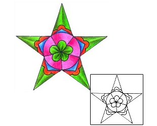 Star Tattoo Plant Life tattoo | DKF-00464