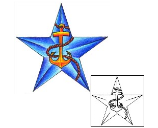 Nautical Star Tattoo Astronomy tattoo | DKF-00500