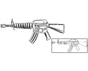 Gun Tattoo DLF-00045