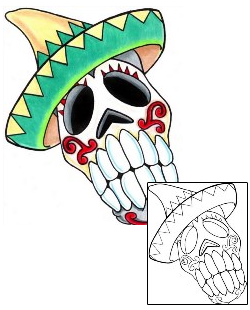 Day of the Dead Tattoo Ethnic tattoo | DPF-00007