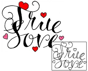 Picture of True Love Lettering Tattoo