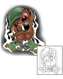 Military Tattoo USMC Angry Dog Tattoo