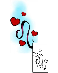 Heart Tattoo Zodiac tattoo | DPF-00205