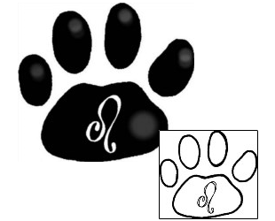 Paw Print Tattoo Animal tattoo | DPF-00207