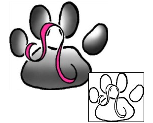 Paw Print Tattoo Animal tattoo | DPF-00208