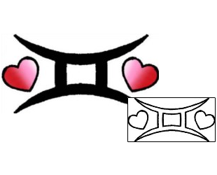 Picture of Gemini Hearts Tattoo