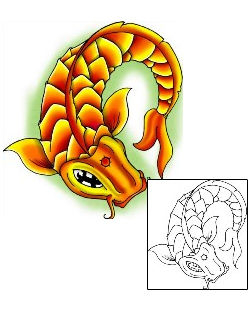 Koi Tattoo Marine Life tattoo | DPF-00229