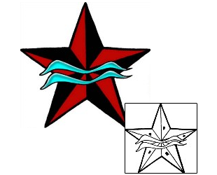 Nautical Star Tattoo Astronomy tattoo | DPF-00242