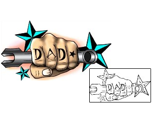 Dad Tattoo Specific Body Parts tattoo | DPF-00305
