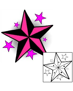 Nautical Star Tattoo Astronomy tattoo | DPF-00353