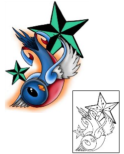 Bird Tattoo Astronomy tattoo | DPF-00368