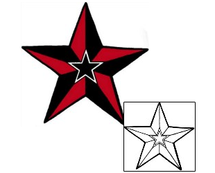 Nautical Star Tattoo Astronomy tattoo | DPF-00381