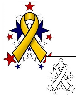 Yellow Ribbon Tattoo Patronage tattoo | DPF-00382