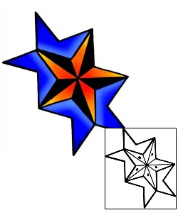 Nautical Star Tattoo Astronomy tattoo | DPF-00411