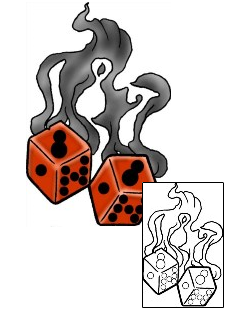 Dice Tattoo Gambling tattoo | DPF-00413