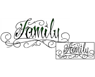 Black Ink Tattoo Family Script Lettering Tattoo