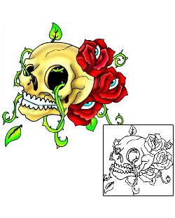 Skull Tattoo Plant Life tattoo | DPF-00442