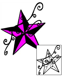 Nautical Star Tattoo Astronomy tattoo | DPF-00449
