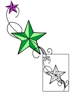 Nautical Star Tattoo Astronomy tattoo | DPF-00451