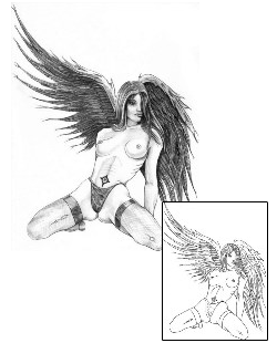 Angel Tattoo Religious & Spiritual tattoo | DUF-00004