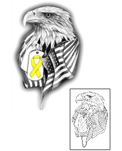 Yellow Ribbon Tattoo Animal tattoo | DVF-00006