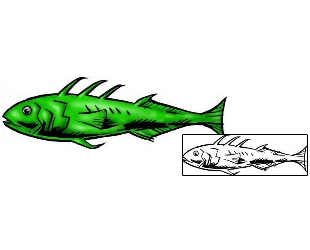 Pisces Tattoo Marine Life tattoo | DXF-00069