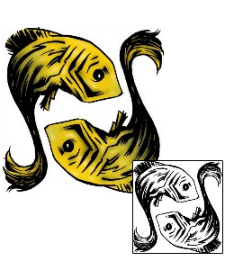 Pisces Tattoo Marine Life tattoo | DXF-00072