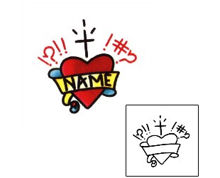 In Memory of Tattoo Traditional Name Heart Tattoo