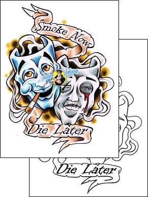 Mask Tattoo comedy-tragedy-mask-tattoos-english-jonny-e1f-00077