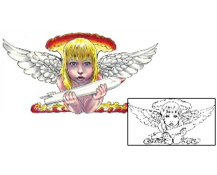 Angel Tattoo Religious & Spiritual tattoo | ECF-00003