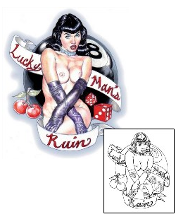 Pin Up Tattoo Gambling tattoo | ECF-00028