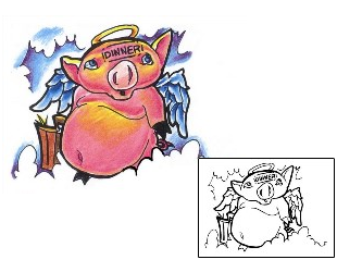 Pig Tattoo Religious & Spiritual tattoo | EDF-00007