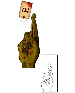 Zombie Tattoo Specific Body Parts tattoo | EFF-00032