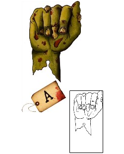 Zombie Tattoo Specific Body Parts tattoo | EFF-00044