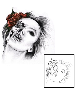 Skull Tattoo Plant Life tattoo | ELF-00088