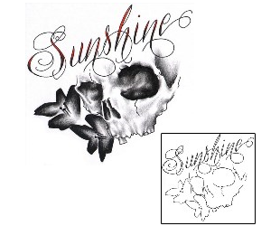 Lettering Tattoo Sunshine Skull Tattoo